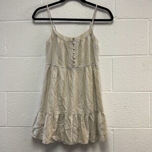 Miami Beige Striped Mini Sundress